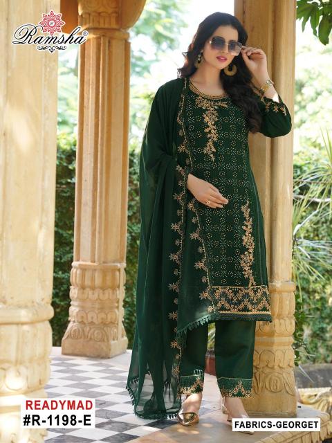 r 1198 nx by ramsha readymade embroidery work georgette pakistani suit supplier 