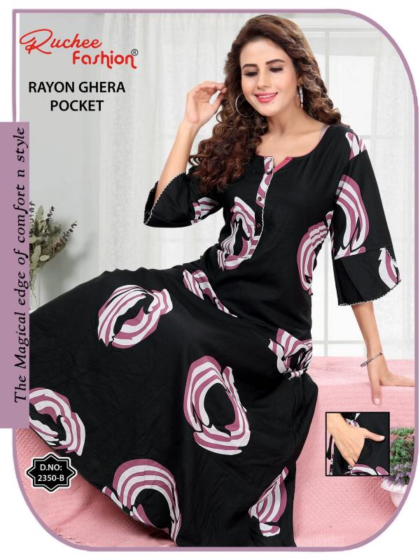 ruchee fashion rayon ghera fancy selves hit design unique colours women nighty 