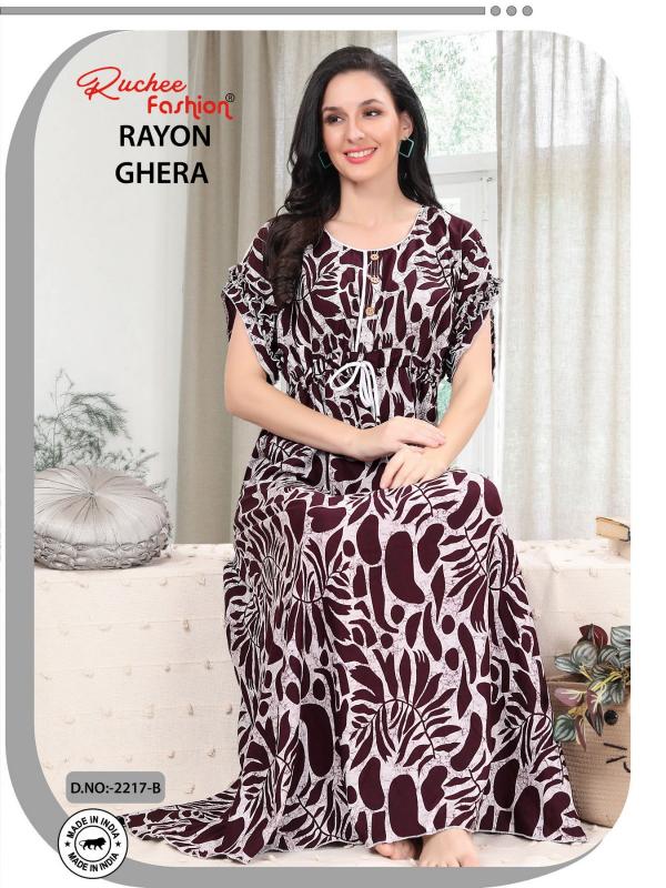 ruchee fashion rayon ghera fancy selves hit design unique colours women nighty 
