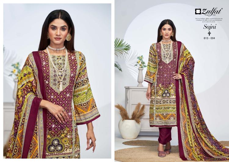 zulfat sajni vol 4 jam cotton pretty look pakistani full stitch big size suit online 