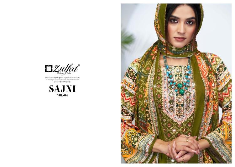 zulfat sajni vol 4 jam cotton pretty look pakistani full stitch big size suit online 