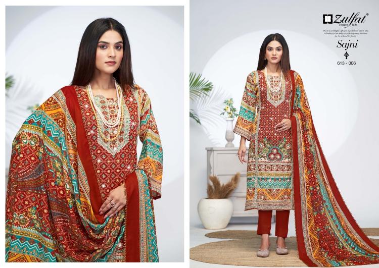 zulfat sajni vol 4 jam cotton pretty look pakistani full stitch big size suit online 