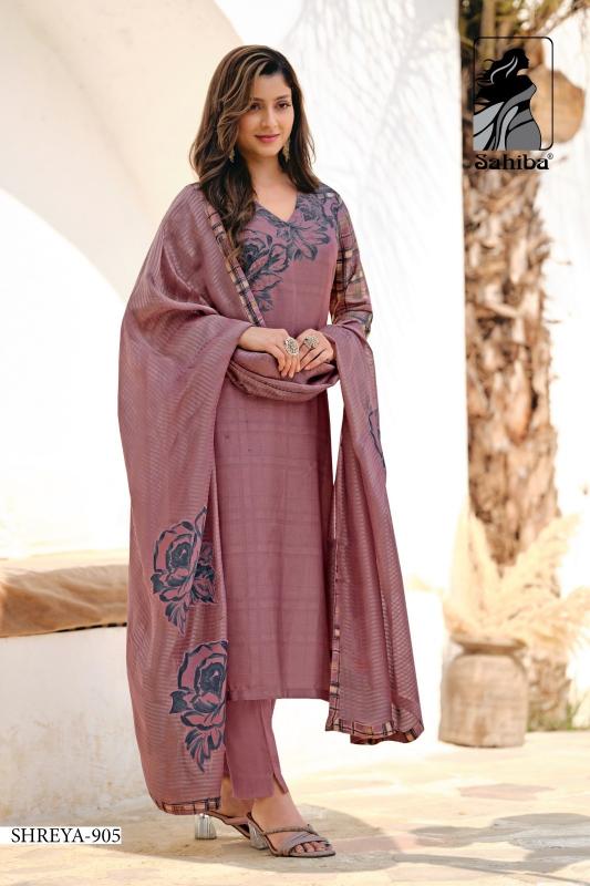 sahiba launch shreya viscose simmer amazing print dress material supplier 