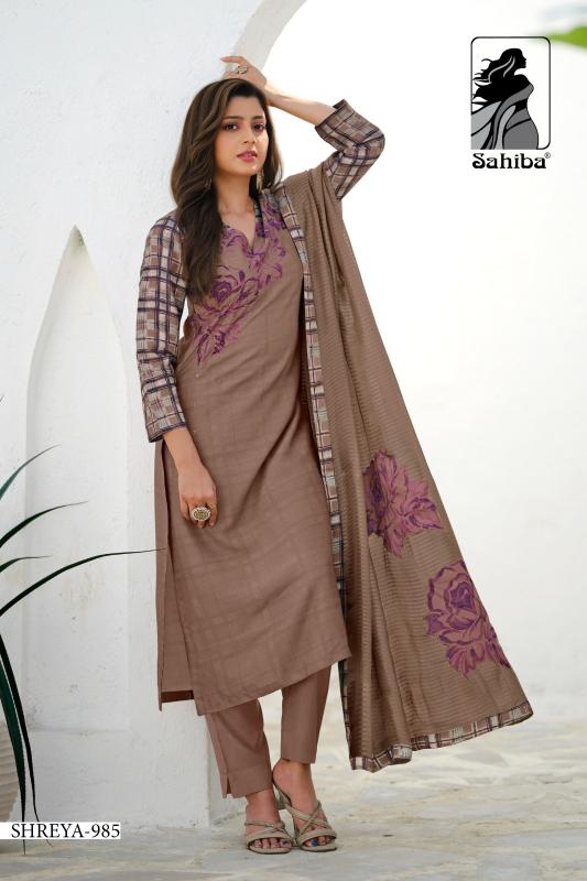 sahiba launch shreya viscose simmer amazing print dress material supplier 