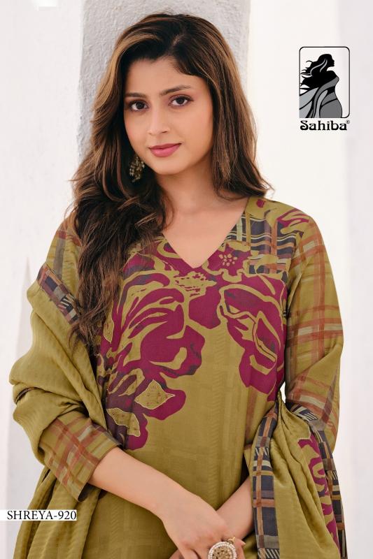 sahiba launch shreya viscose simmer amazing print dress material supplier 
