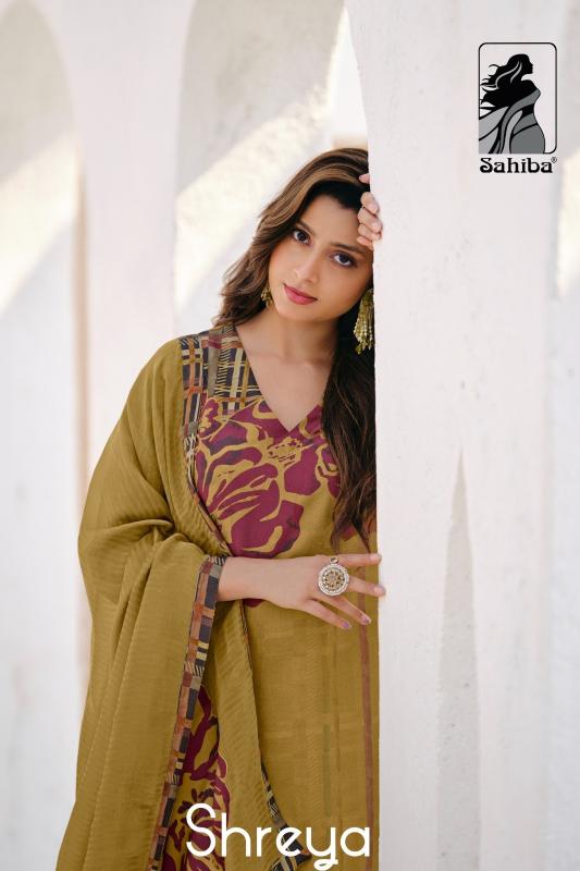 sahiba launch shreya viscose simmer amazing print dress material supplier 