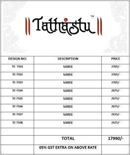 anaara 7500 by tathastu silk attractive look best sarees online 