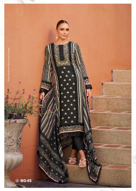 BAGH VOL 2 BY THE HERMITAGE JAM SATIN FANCY DRESS MATERIALS