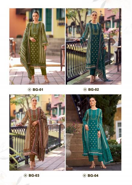 BAGH VOL 2 BY THE HERMITAGE JAM SATIN FANCY DRESS MATERIALS