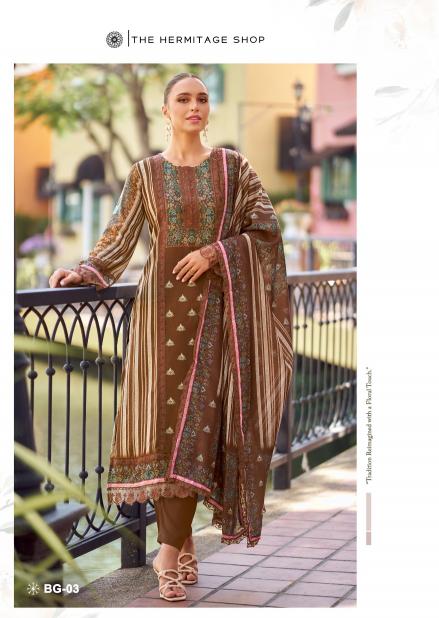 BAGH VOL 2 BY THE HERMITAGE JAM SATIN FANCY DRESS MATERIALS