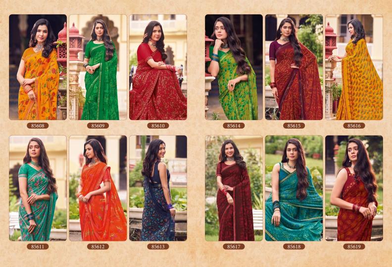 vipul tulsi vol 9 georgette 85608-85619 series daily wear casual sarees 