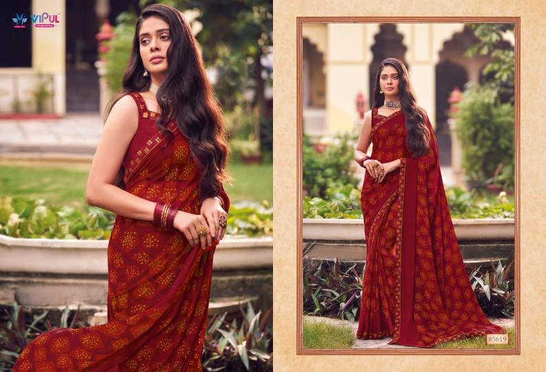 vipul tulsi vol 9 georgette 85608-85619 series daily wear casual sarees 