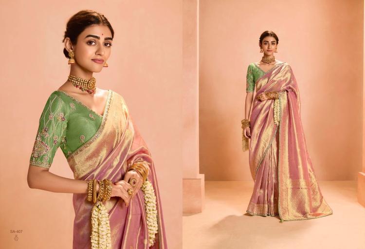 kimora sindhuri utsav tissue silk designer weaving work saree exports 