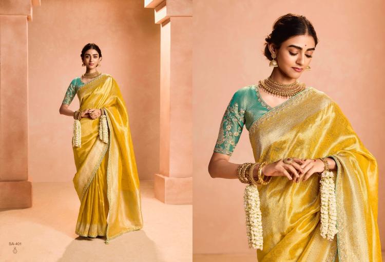 kimora sindhuri utsav tissue silk designer weaving work saree exports 