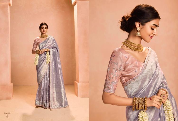 kimora sindhuri utsav tissue silk designer weaving work saree exports 