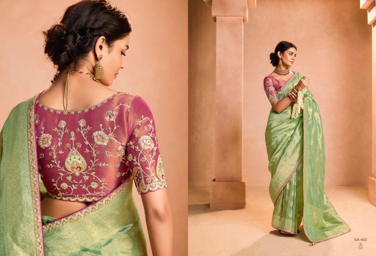 kimora sindhuri utsav tissue silk designer weaving work saree exports 