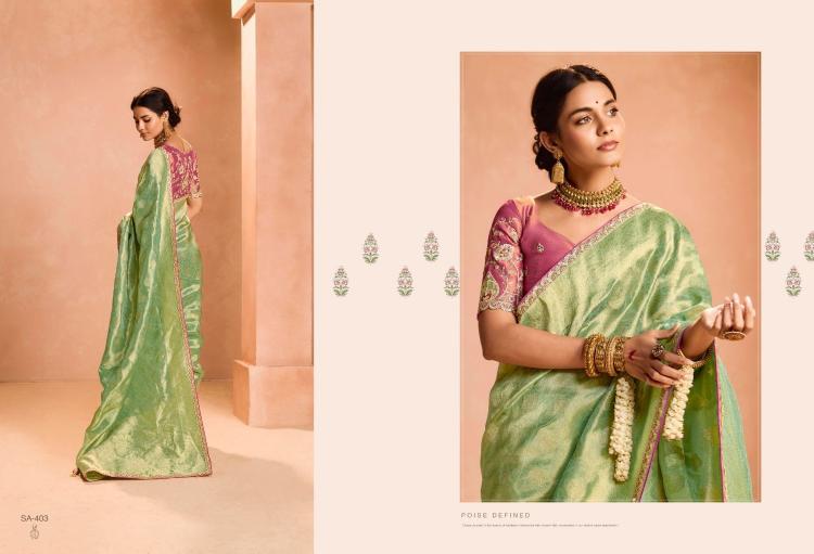 kimora sindhuri utsav tissue silk designer weaving work saree exports 