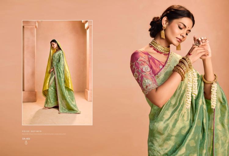 kimora sindhuri utsav tissue silk designer weaving work saree exports 