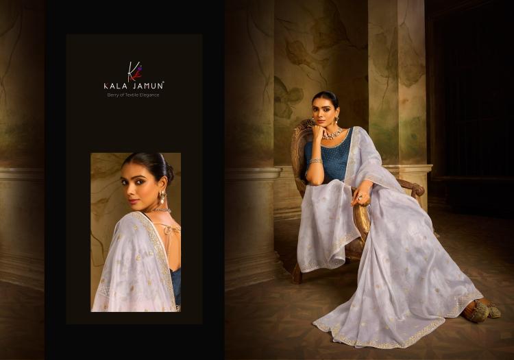 kala jamun launch vaani organza amazing siroski work sarees wholesaler 