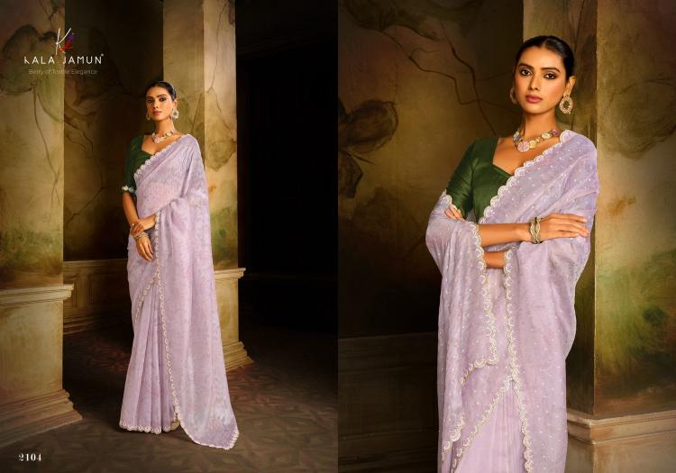 kala jamun launch vaani organza amazing siroski work sarees wholesaler 