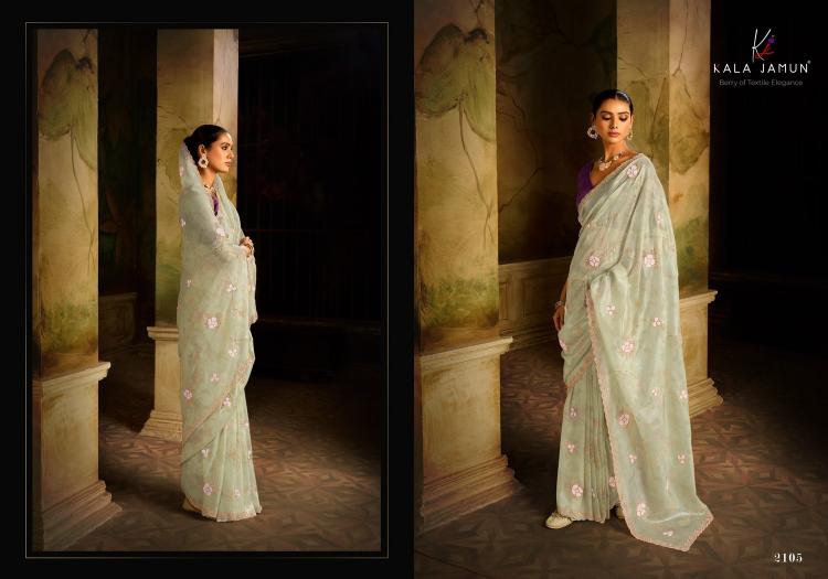 kala jamun launch vaani organza amazing siroski work sarees wholesaler 