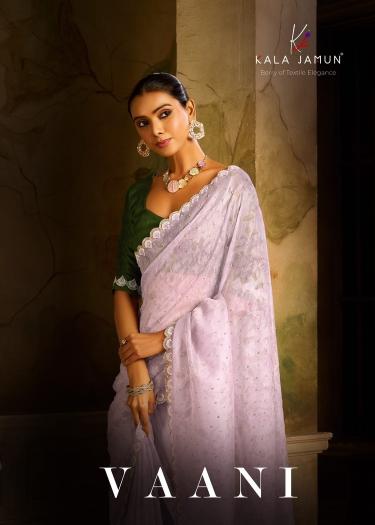 kala jamun launch vaani organza amazing siroski work sarees wholesaler 