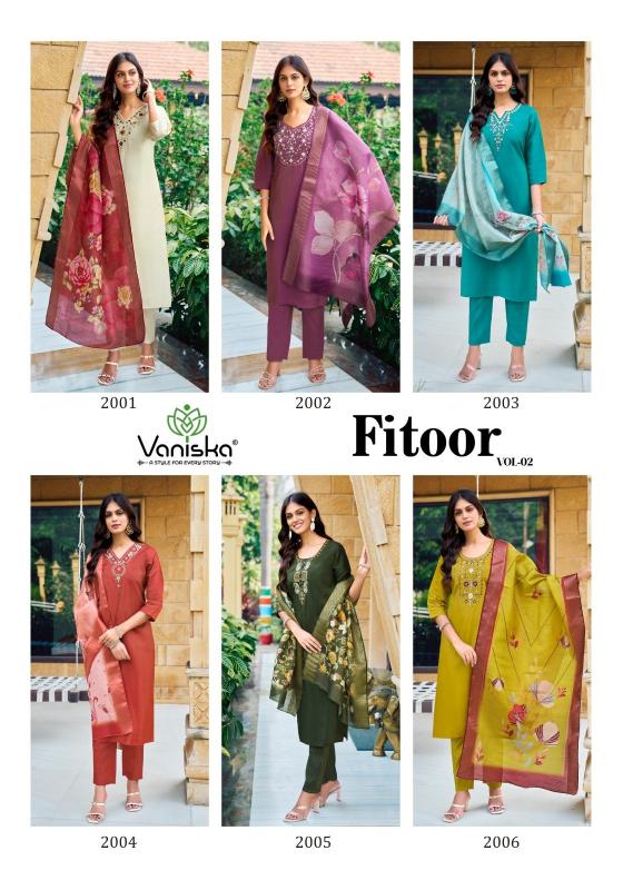 fitoor vol 2 by vaniska colourpix readymade roman simar classic plush size 3pcs dress