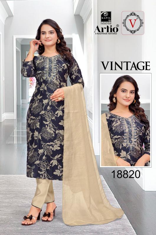 vintage by veda kapil trendz vertigan print readymade trendy combo salwar suit 