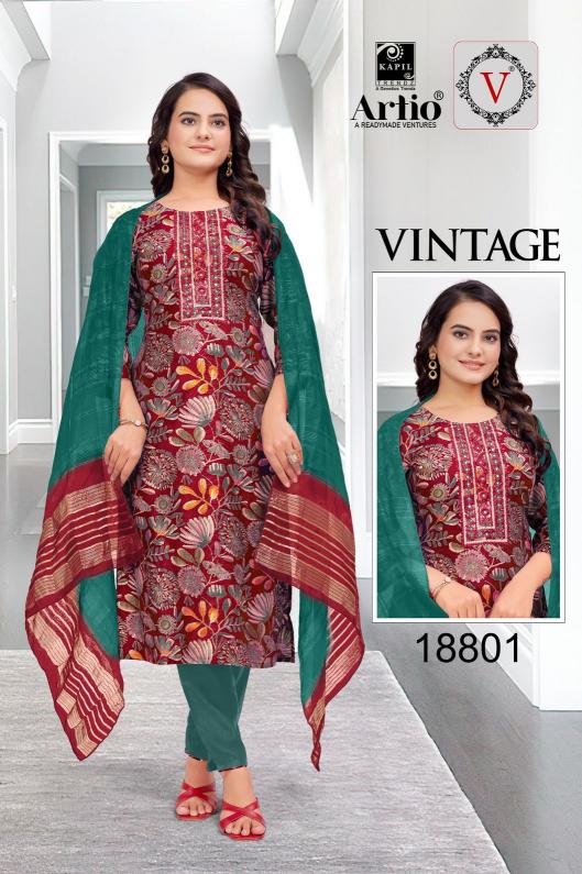 vintage by veda kapil trendz vertigan print readymade trendy combo salwar suit 