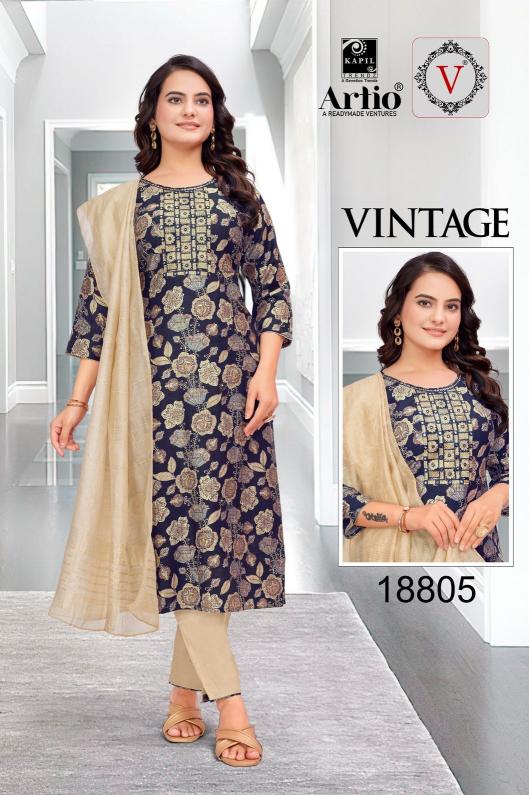 vintage by veda kapil trendz vertigan print readymade trendy combo salwar suit 
