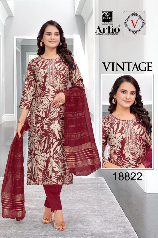 vintage by veda kapil trendz vertigan print readymade trendy combo salwar suit 
