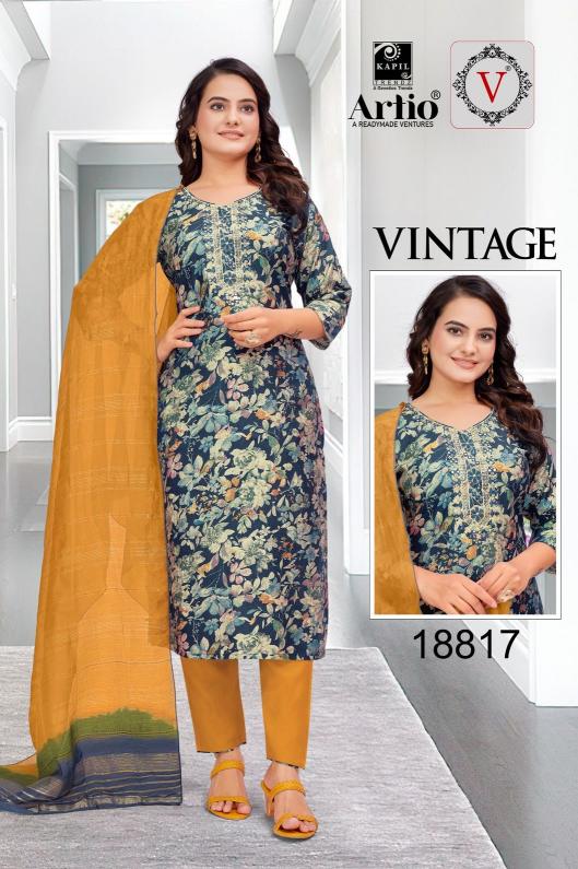 vintage by veda kapil trendz vertigan print readymade trendy combo salwar suit 