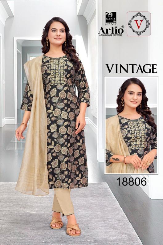 vintage by veda kapil trendz vertigan print readymade trendy combo salwar suit 