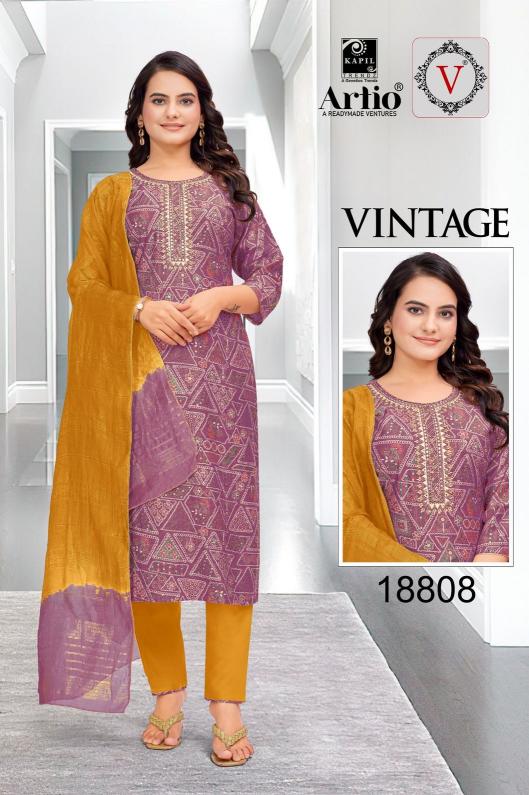 vintage by veda kapil trendz vertigan print readymade trendy combo salwar suit 
