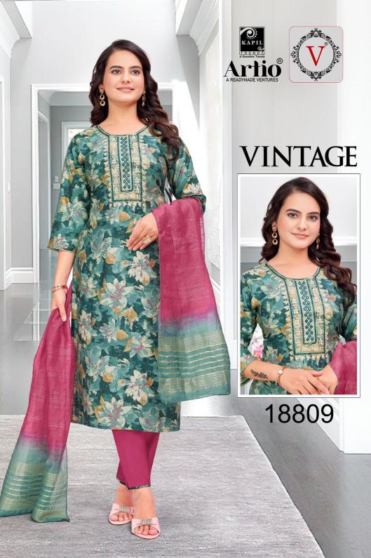 vintage by veda kapil trendz vertigan print readymade trendy combo salwar suit 