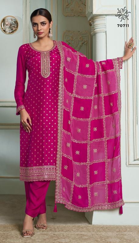 shristi hitlist by vinay kuleesh dola jacquard stylish look unstitch 3pcs dress