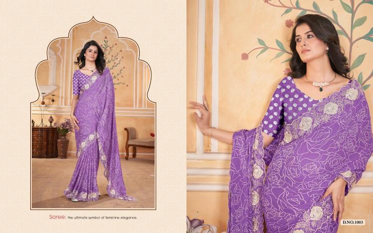 kiyra presents white rose dull moss stylish modern saree supplier 