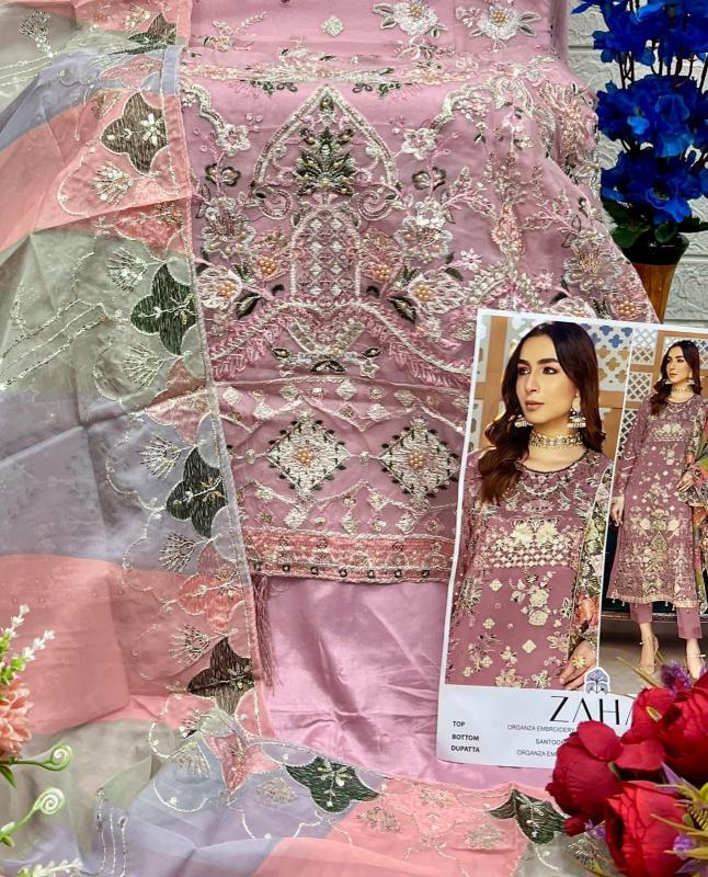 abeela by zaha 10326 organza modern pakistani dress material exports 