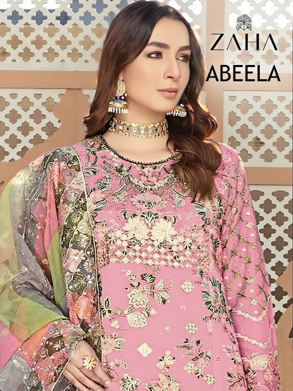 abeela by zaha 10326 organza modern pakistani dress material exports 
