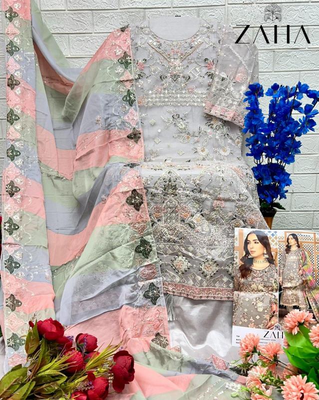abeela by zaha 10326 organza modern pakistani dress material exports 