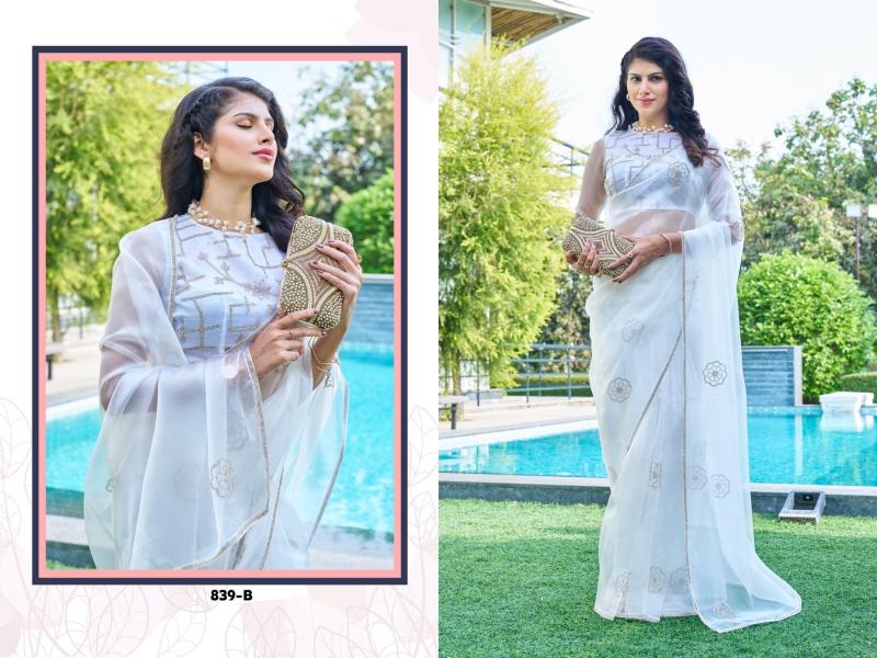 mehek 839a- 839e organza party wear shop glamorous styles sarees 