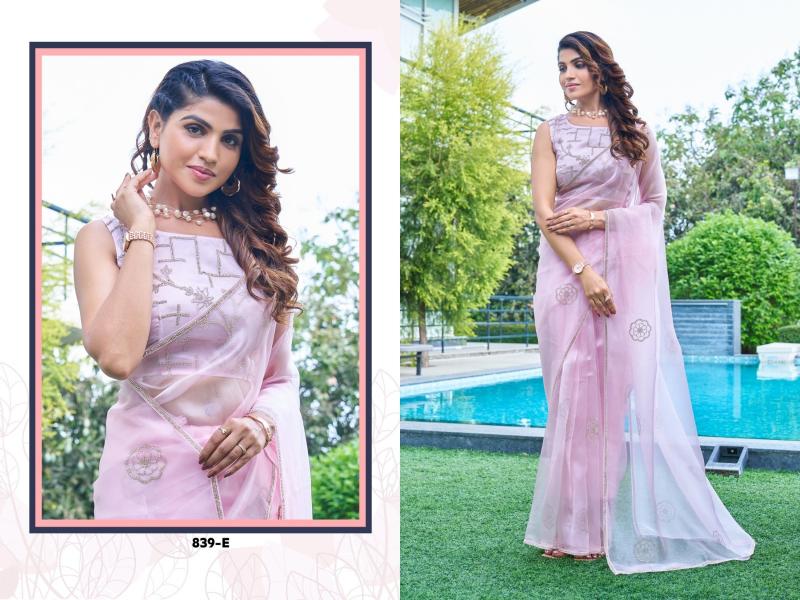 mehek 839a- 839e organza party wear shop glamorous styles sarees 