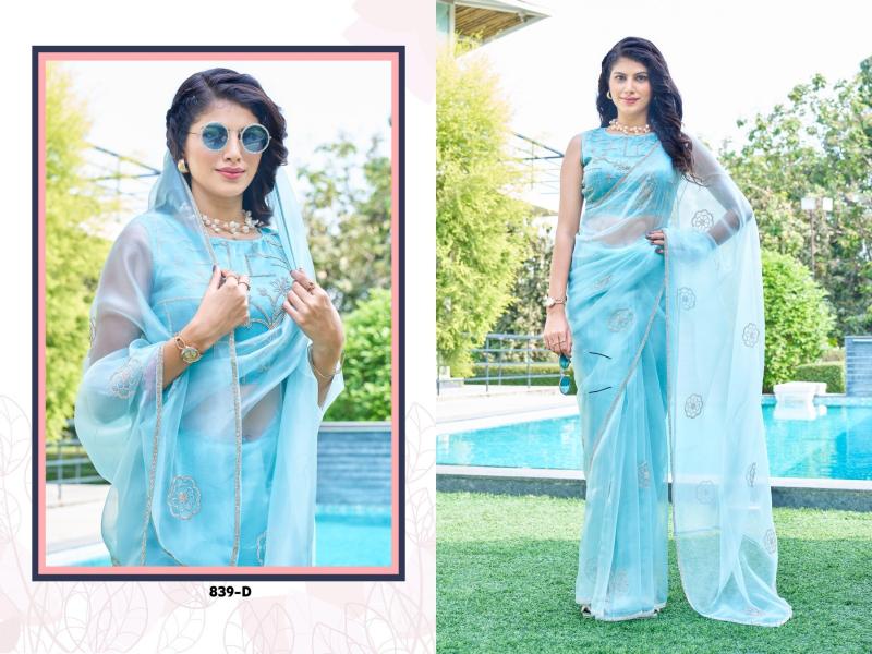 mehek 839a- 839e organza party wear shop glamorous styles sarees 