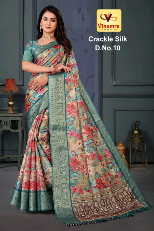 vinamra corporation crackle silk vol 1 casual doll jakkard crush saree online 