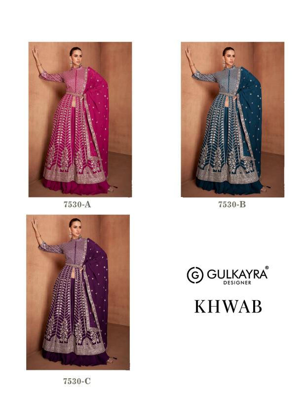 gulkayra designer khwab georgette exclusive design fully stitch gown style 3pcs dress