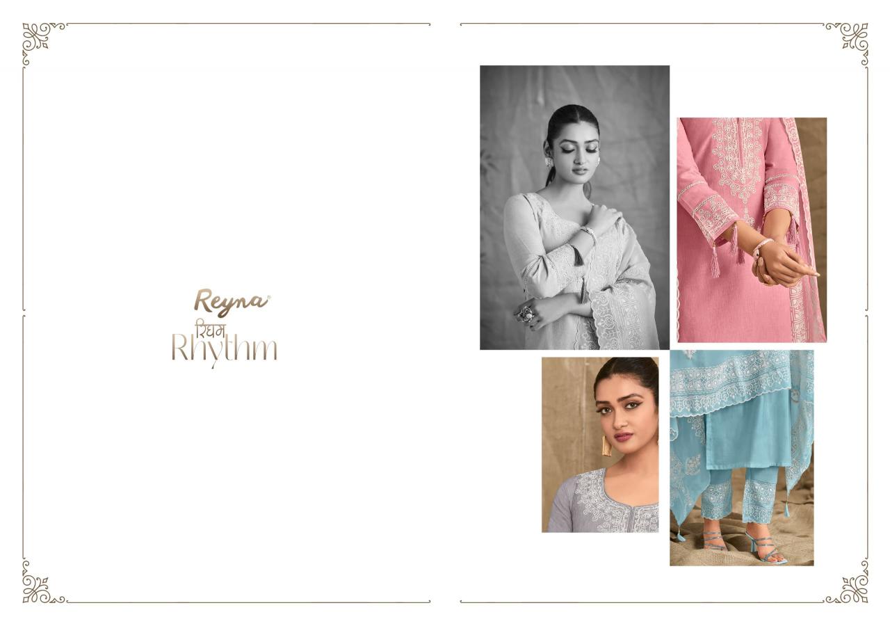 reyna launch rhythm linen casual unstitch 3pcs dress