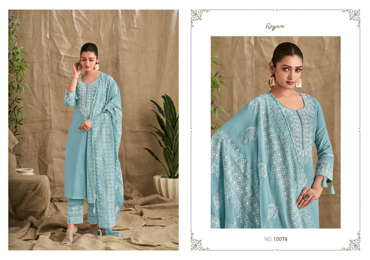 reyna launch rhythm linen casual unstitch 3pcs dress
