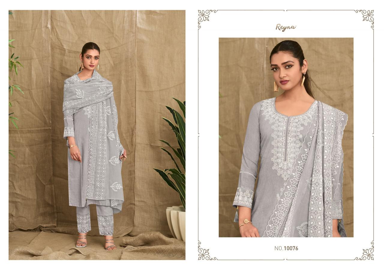 reyna launch rhythm linen casual unstitch 3pcs dress