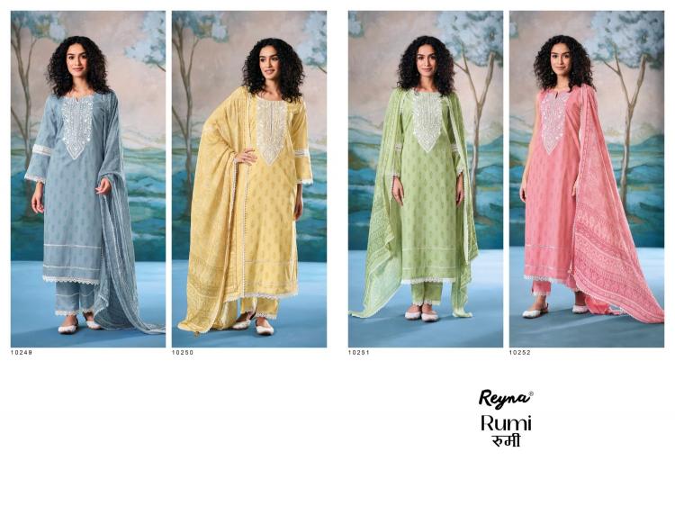 reyna rumi cotton block print pretty look 3pcs dress supplier 