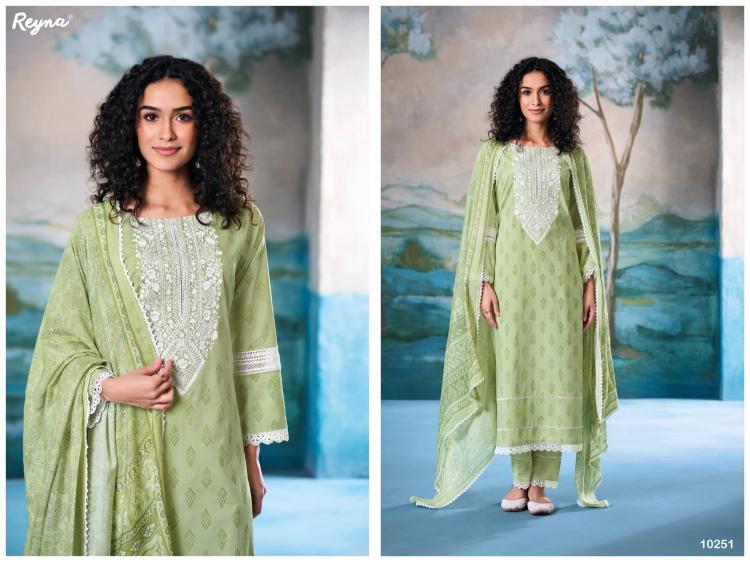 reyna rumi cotton block print pretty look 3pcs dress supplier 